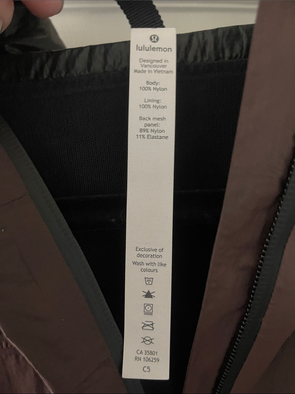 lululemon athletica Lightweight Hooded Rain Jacket - Brown - Picture 3 of 4